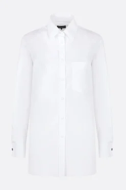 Women GIORGIO ARMANI - 10 CORSO COMO poplin shirt with denim cufflinks