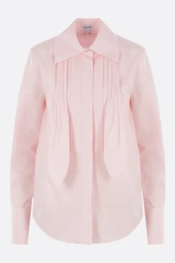 Women LOEWE poplin shirt with pleated neck tie