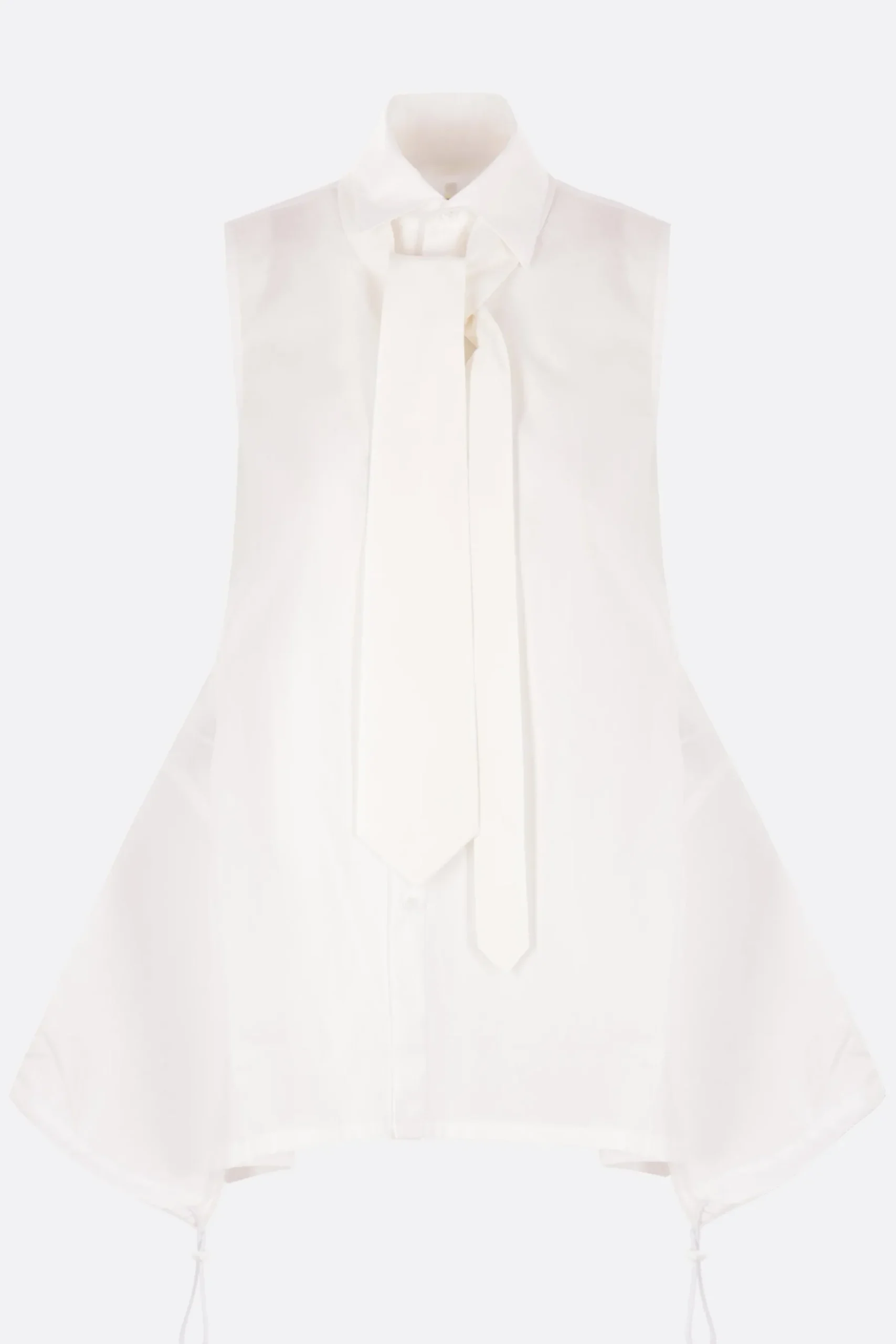 Women YOHJI YAMAMOTO poplin sleeveless tie shirt