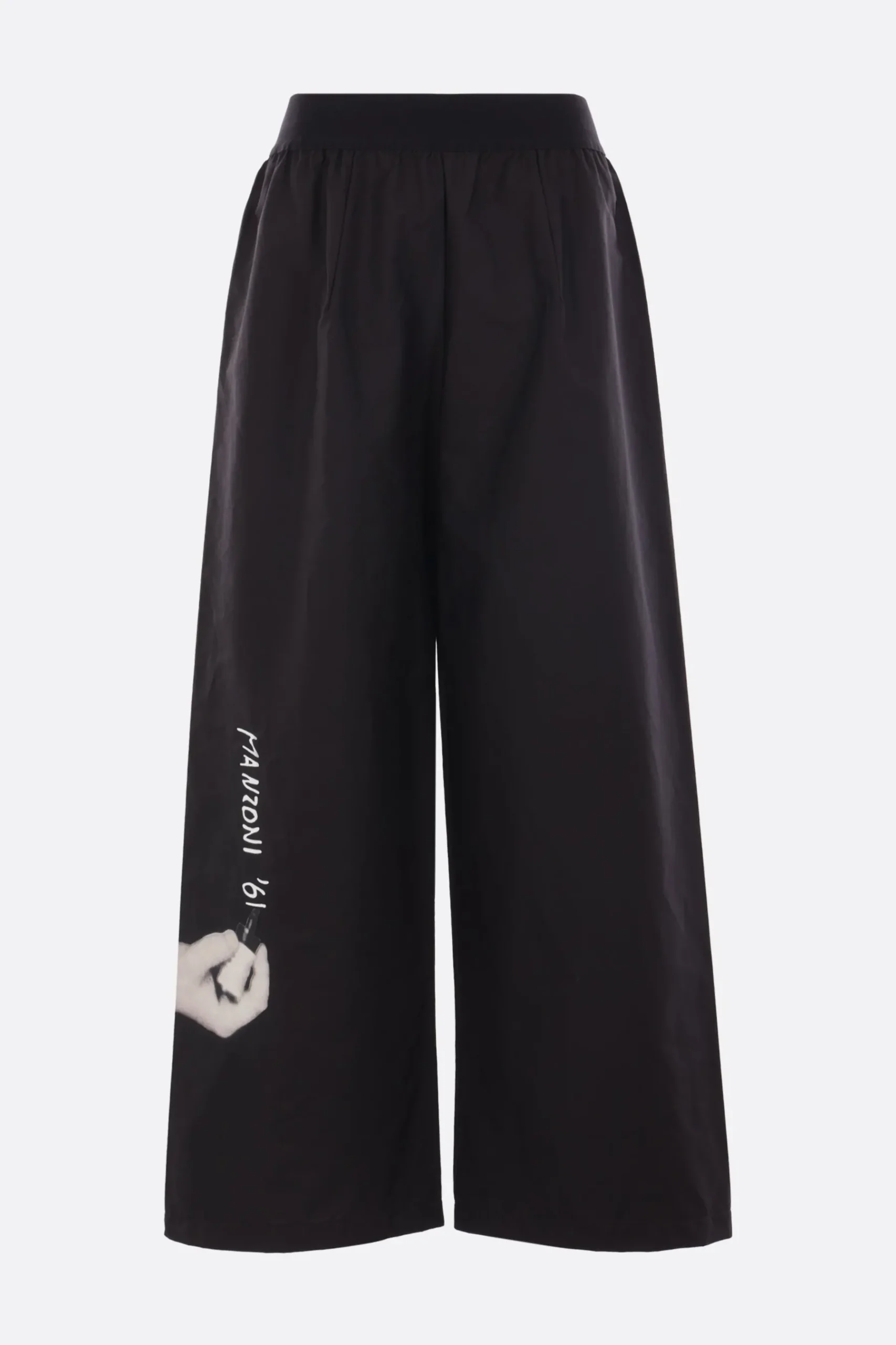 Women MARIA CALDERARA poplin trousers in poplin with Manzoni '61 print