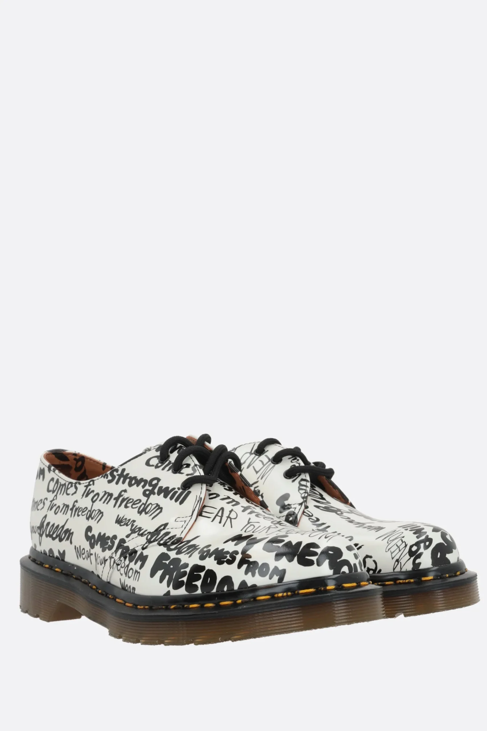 Women COMME DES GARÇONS COMME des GARÇONS printed smooth leather derby shoes