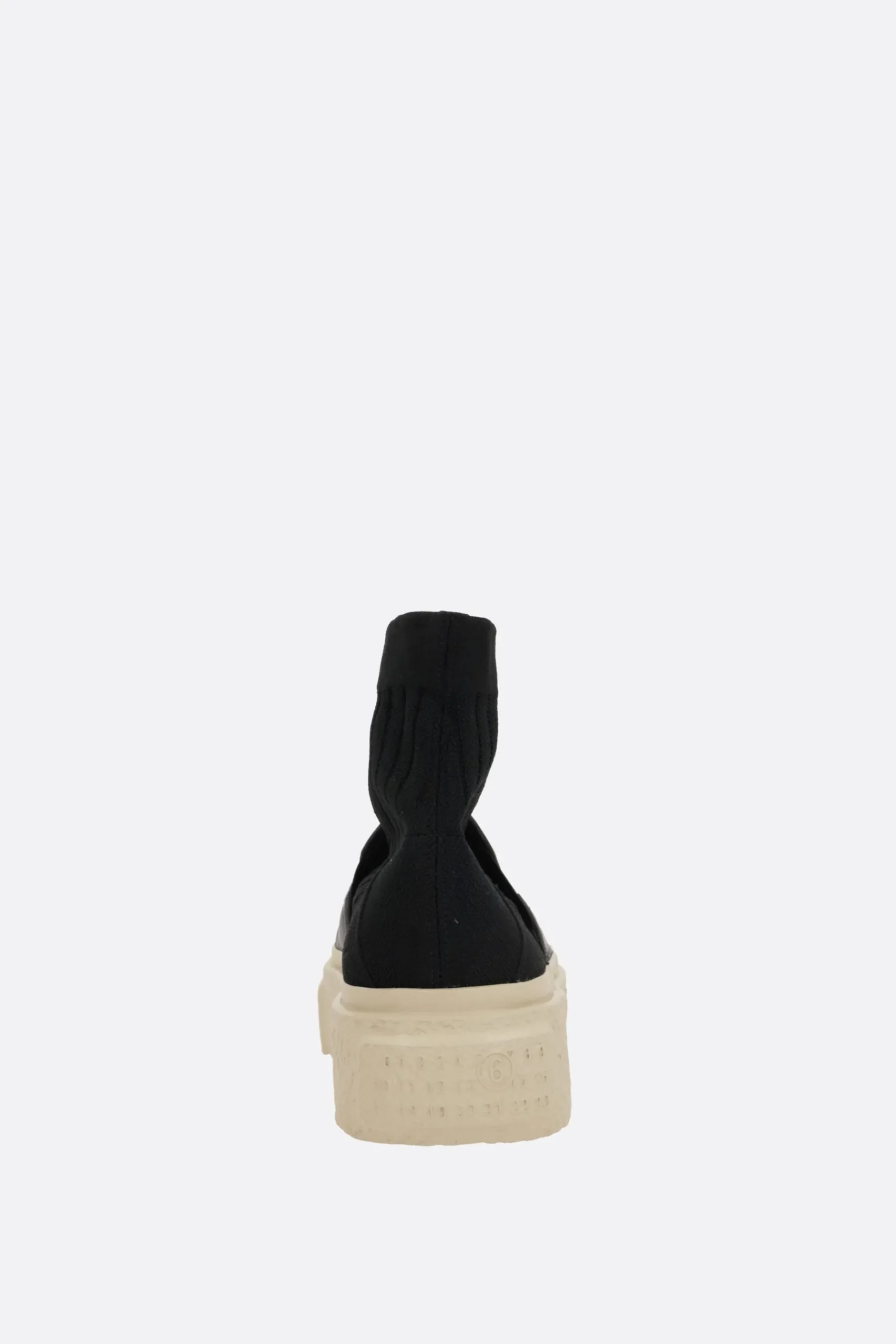 MM6 pull-on sneaker in leather and stretch knit