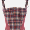 Women VIVIENNE WESTWOOD Puppy Corset top in check linen