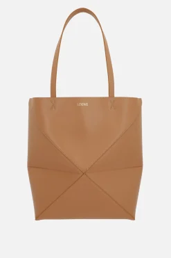 Women LOEWE Puzzle Fold medium tote bag in shiny leather