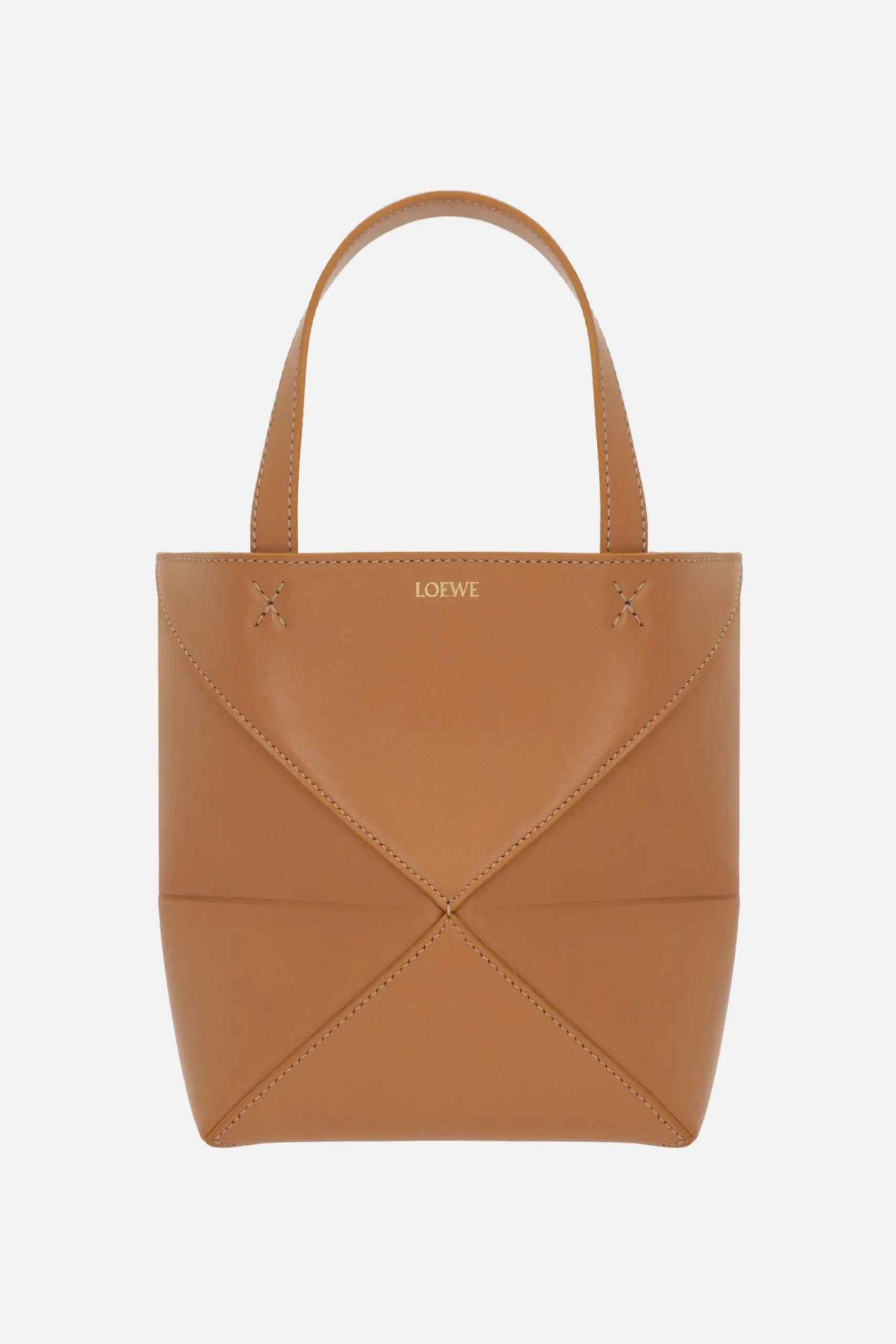 Women LOEWE Puzzle Fold mini smooth leather tote bag