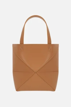 Women LOEWE Puzzle Fold mini smooth leather tote bag