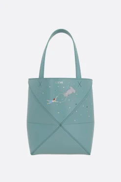 Women LOEWE Puzzle Fold mini tote bag in shiny leather