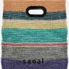 Women SACAI raffia medium shopping bag