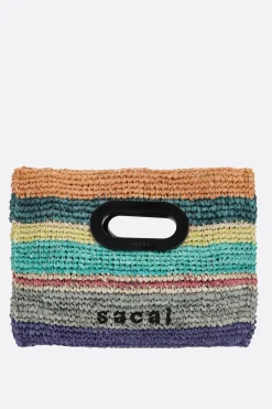 Women SACAI raffia small shopping bag