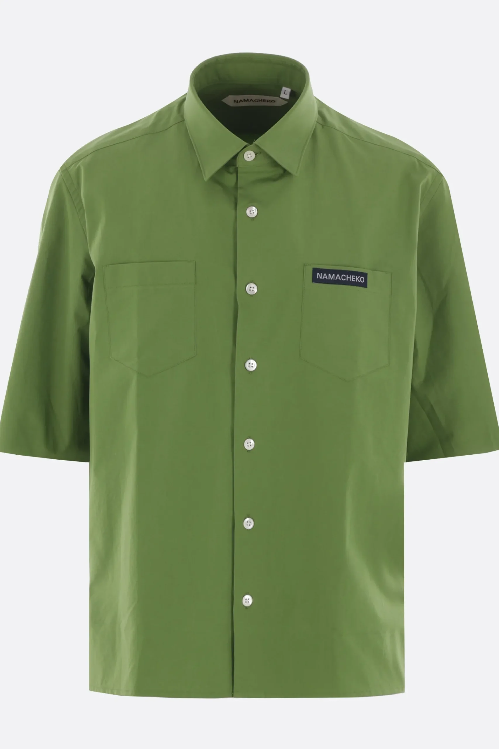 NAMACHEKO Regiment short-sleeve shirt in poplin
