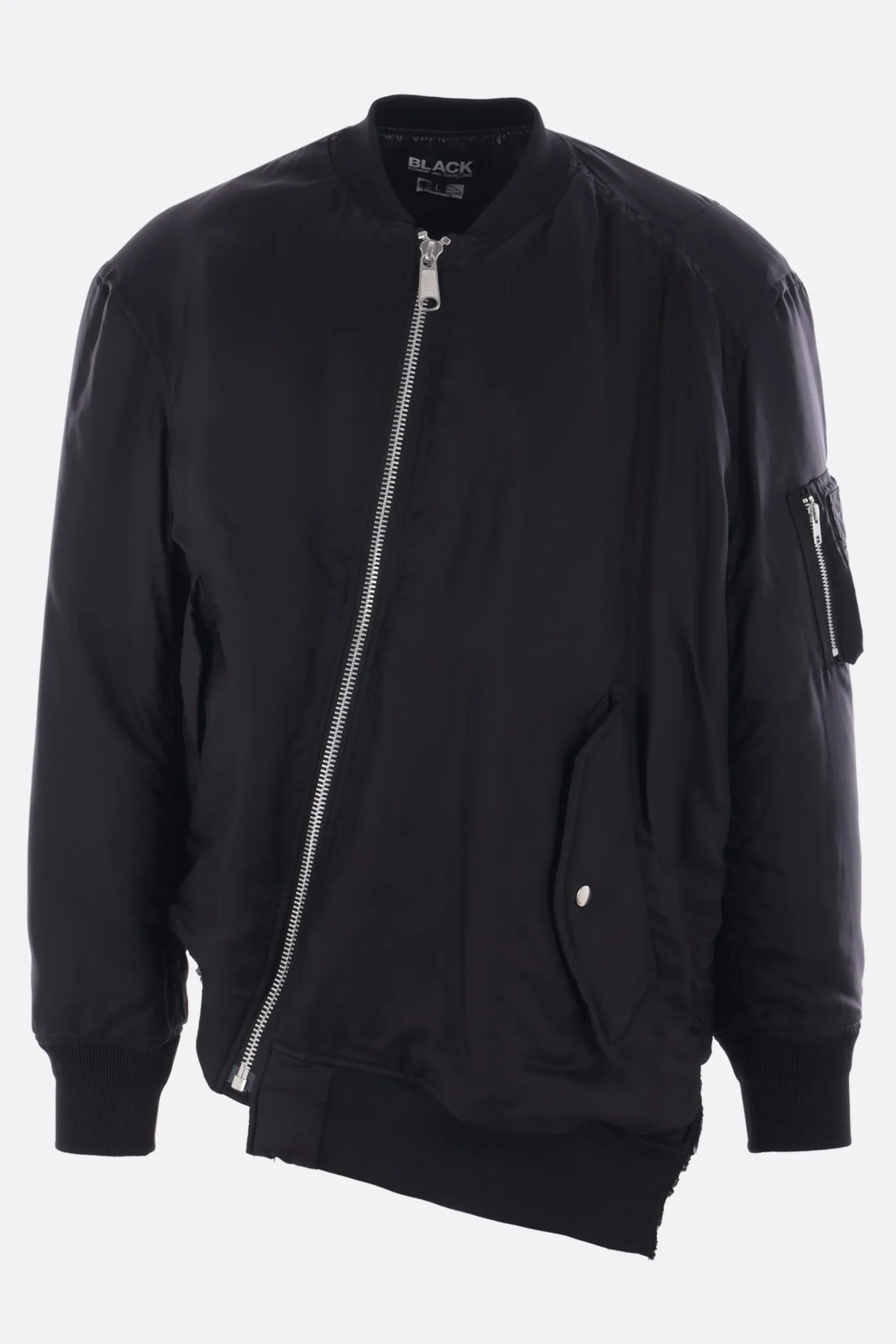 BLACK COMME des GARÇONS reversible asymmetrical bomber jacket.