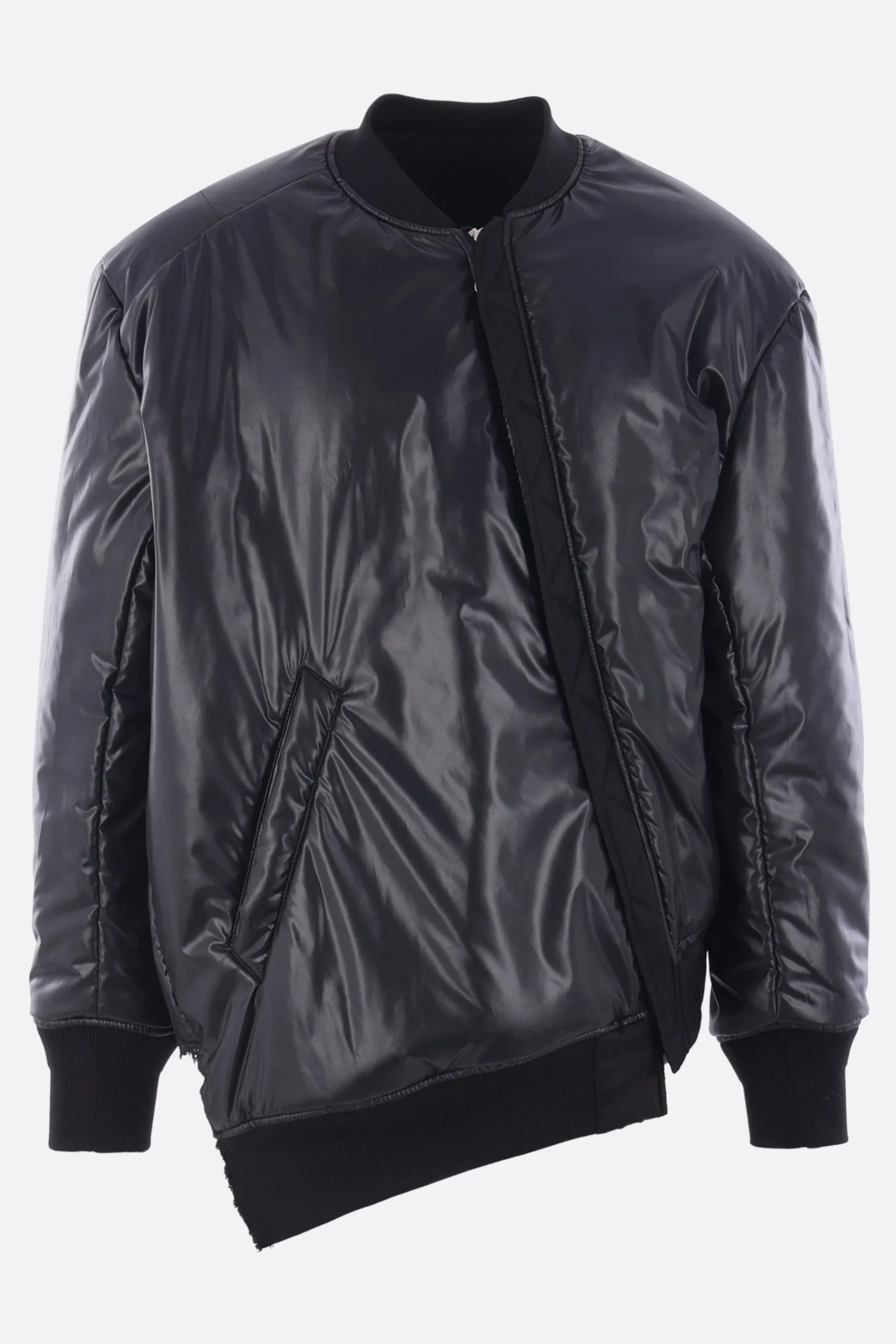 BLACK COMME des GARÇONS reversible asymmetrical bomber jacket.