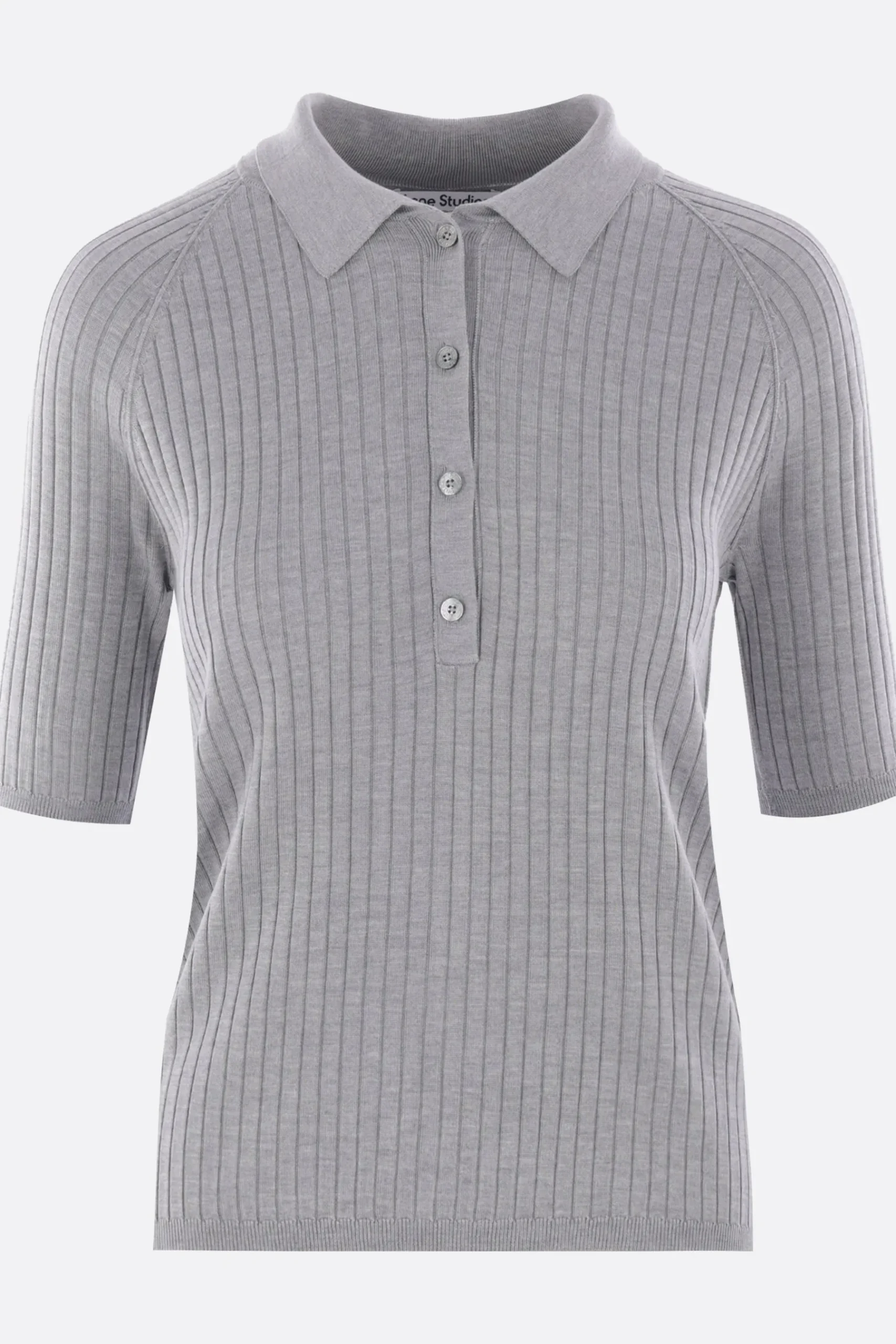 Women ACNE STUDIOS rib silk polo sweater