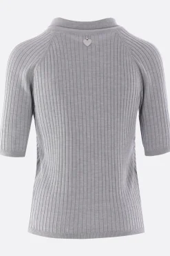 Women ACNE STUDIOS rib silk polo sweater