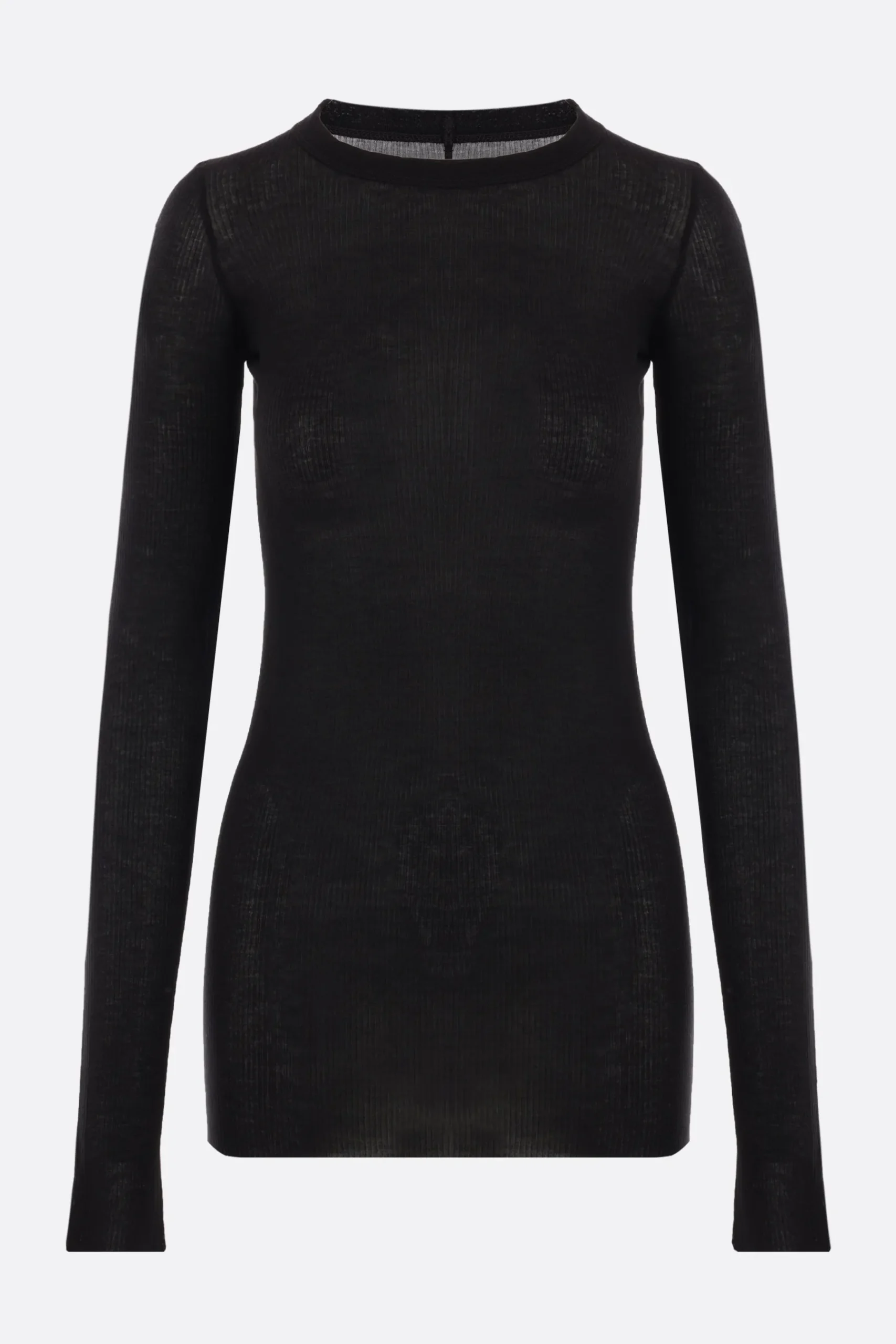 Women RICK OWENS ribbed jersey long-sleeved t-shirt
