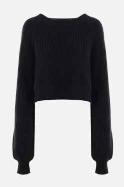 Women YOHJI YAMAMOTO ribbed knit cropped top
