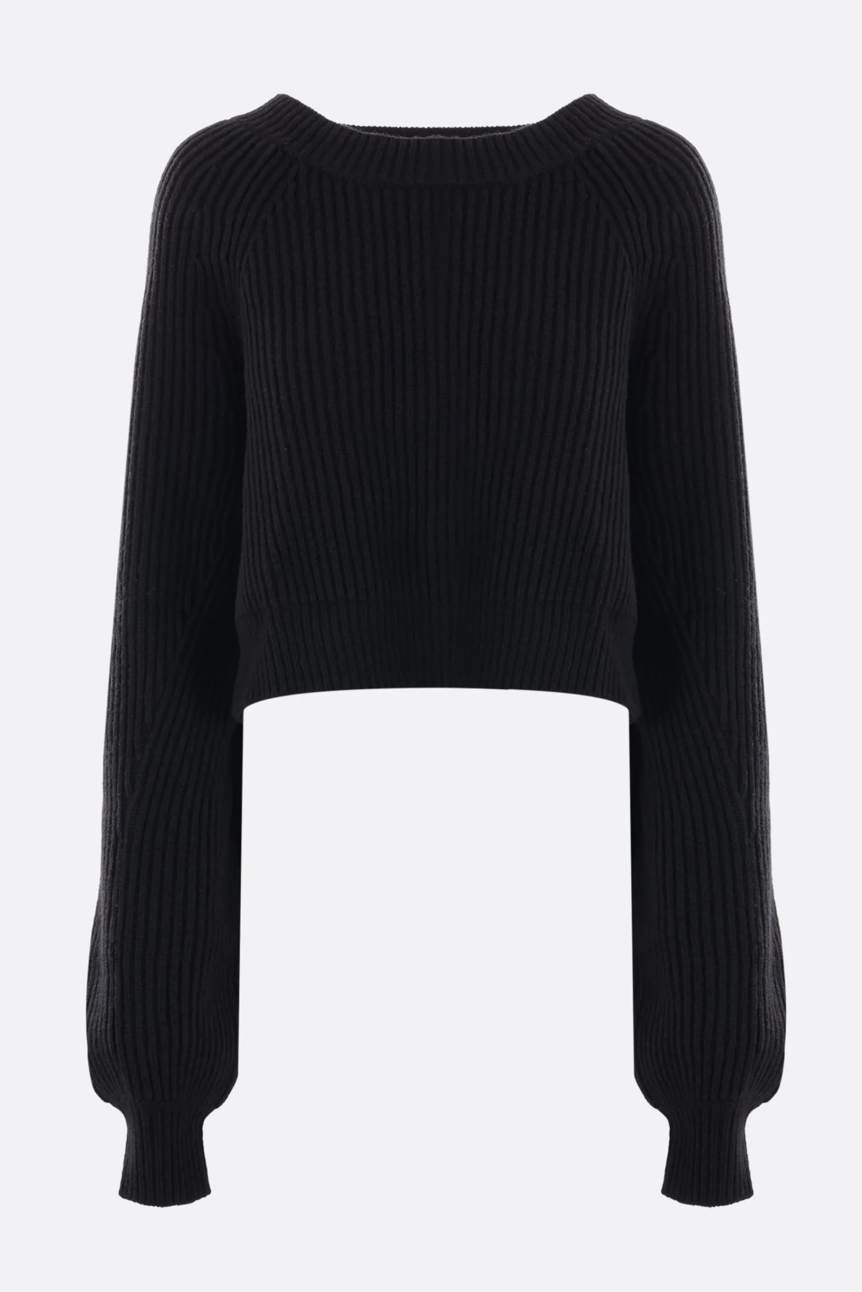 Women YOHJI YAMAMOTO ribbed knit cropped top