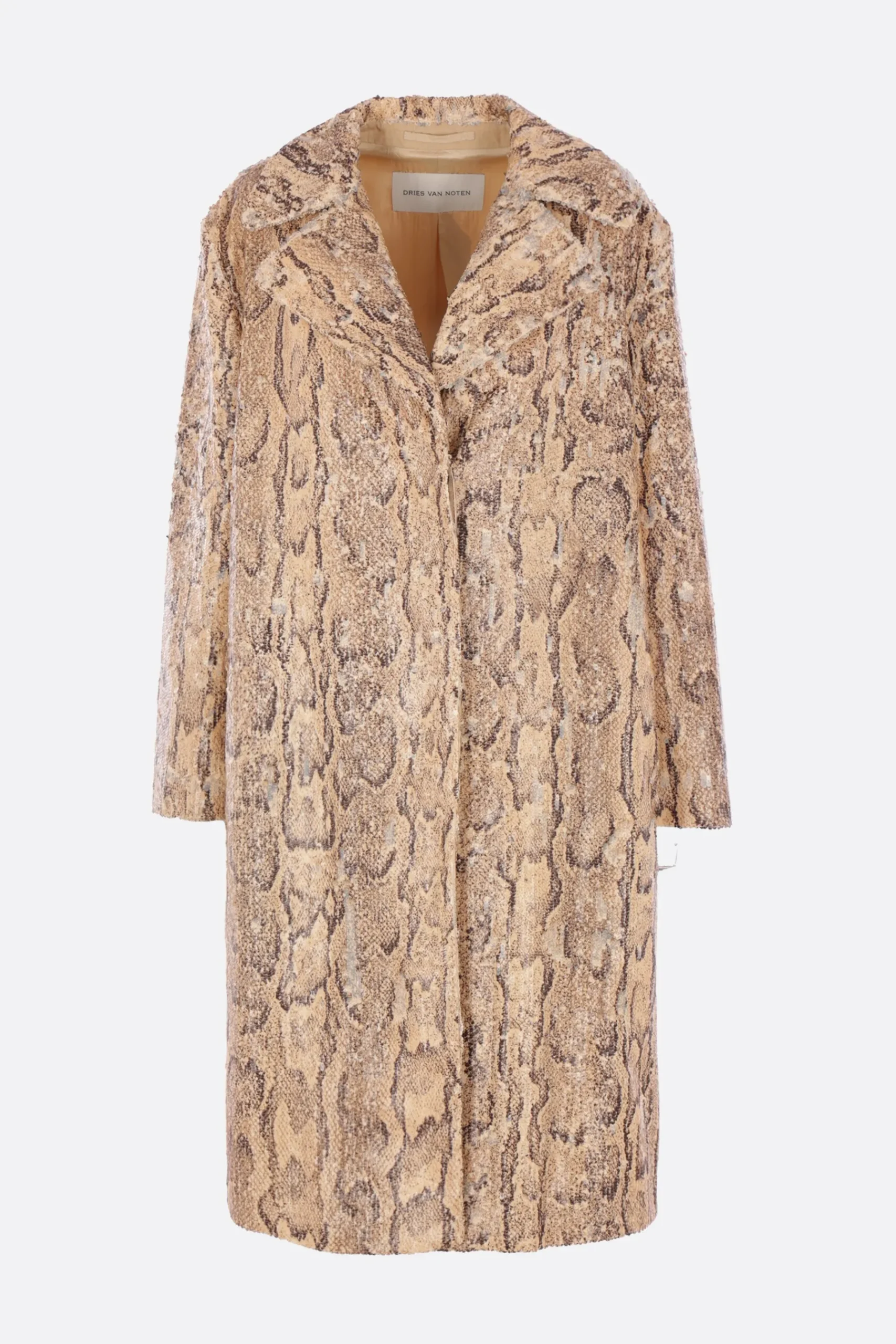 Women DRIES VAN NOTEN Ricca coat in sequinned cotton