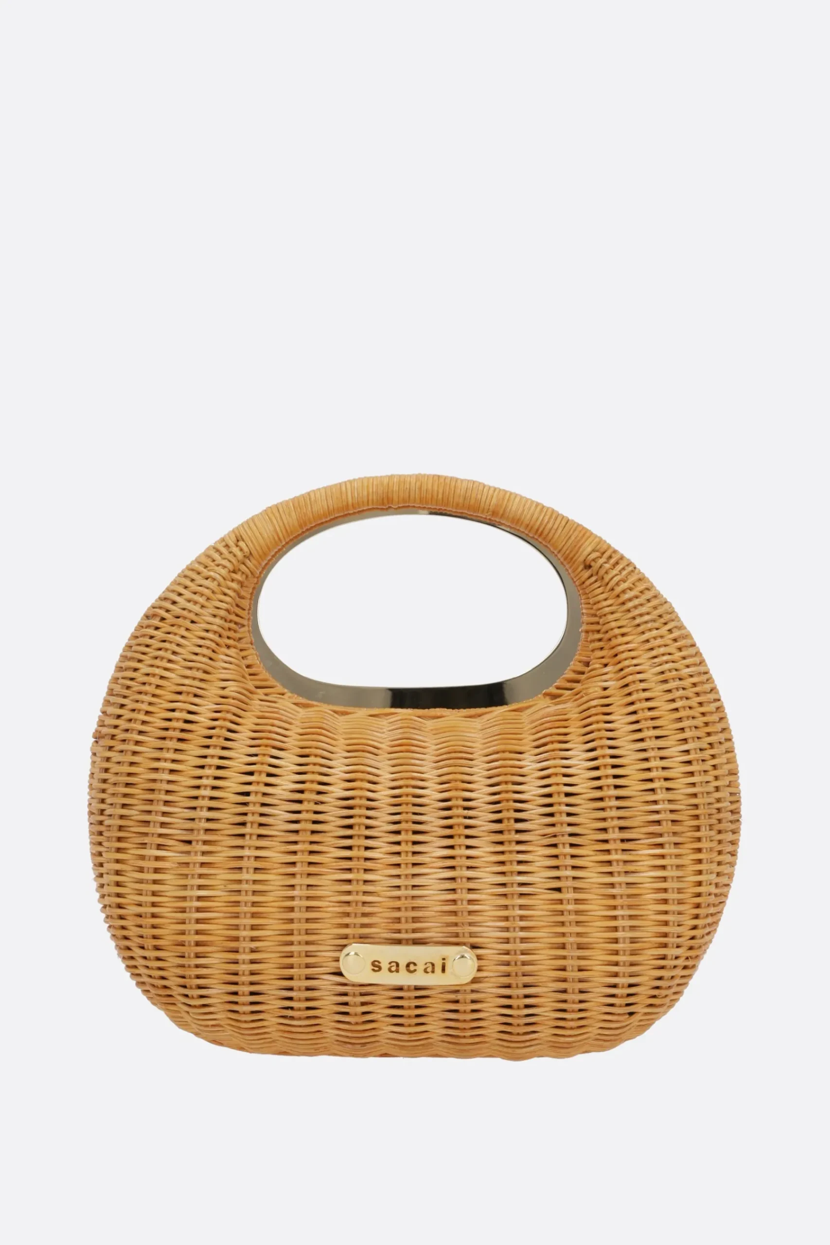 Women SACAI Round handbag in rattan