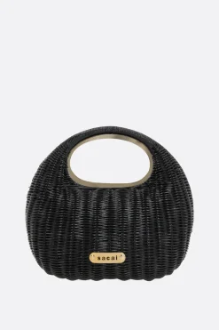 Women SACAI Round handbag in rattan