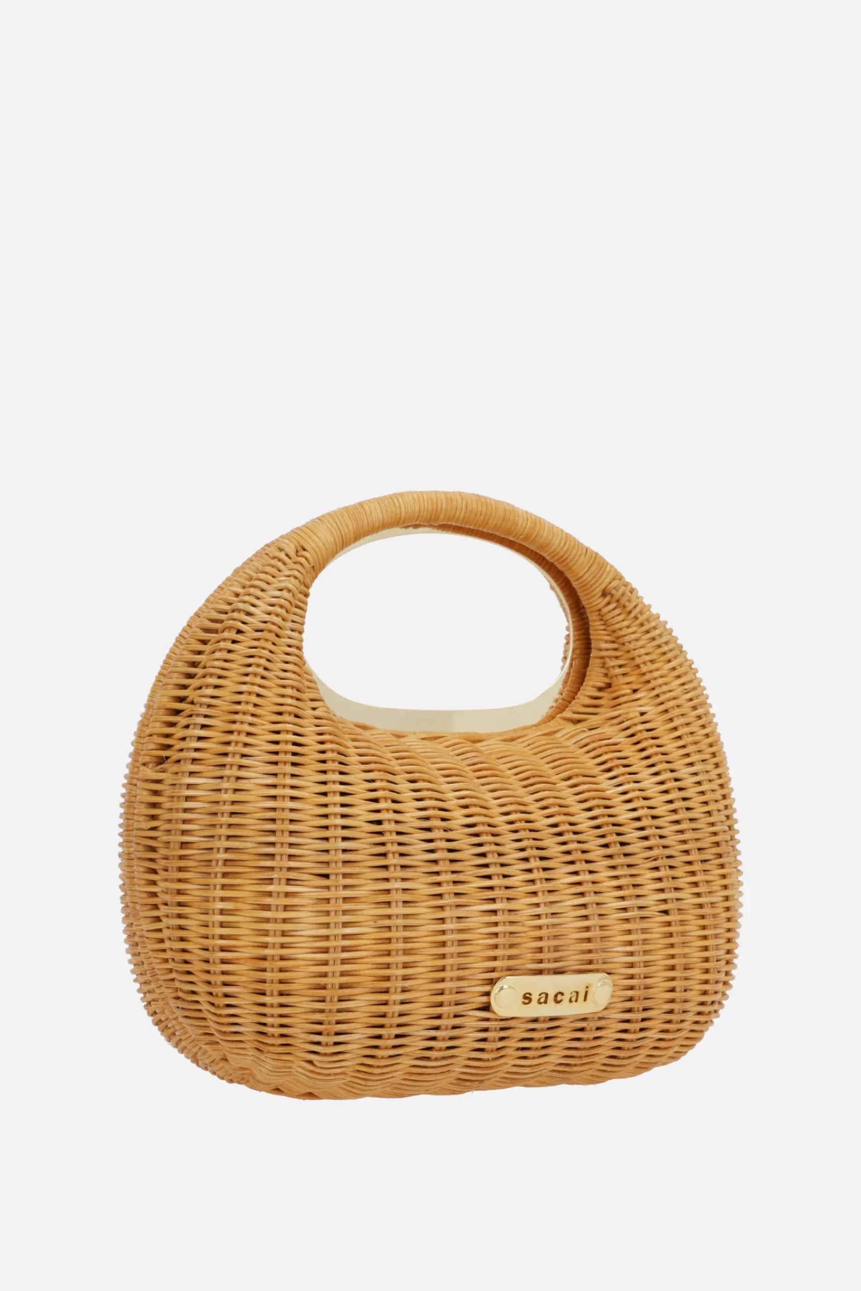 Women SACAI Round handbag in rattan