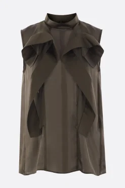 Women SACAI satin and chiffon sleeveless top
