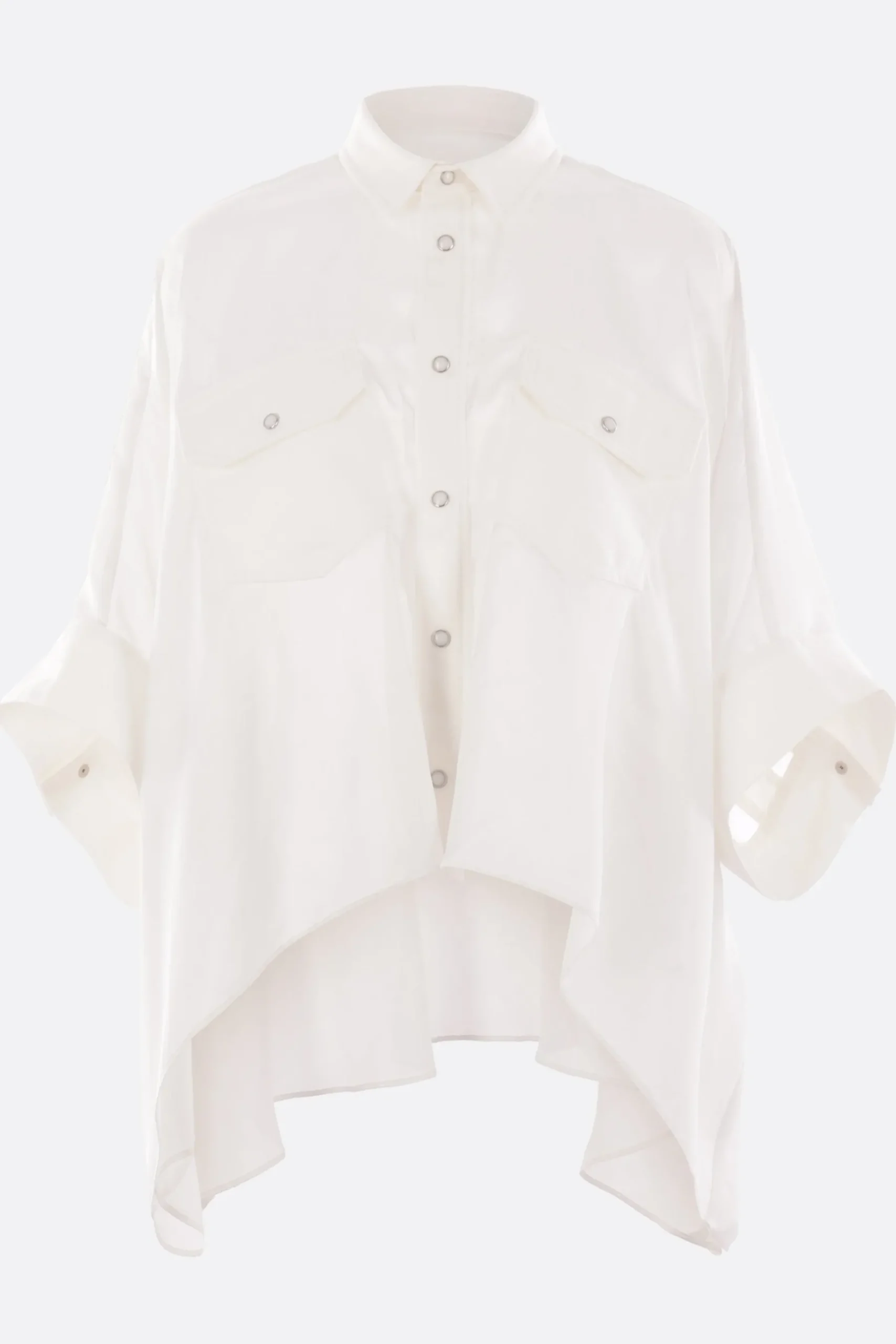 Women SACAI satin and denim oversized shirt