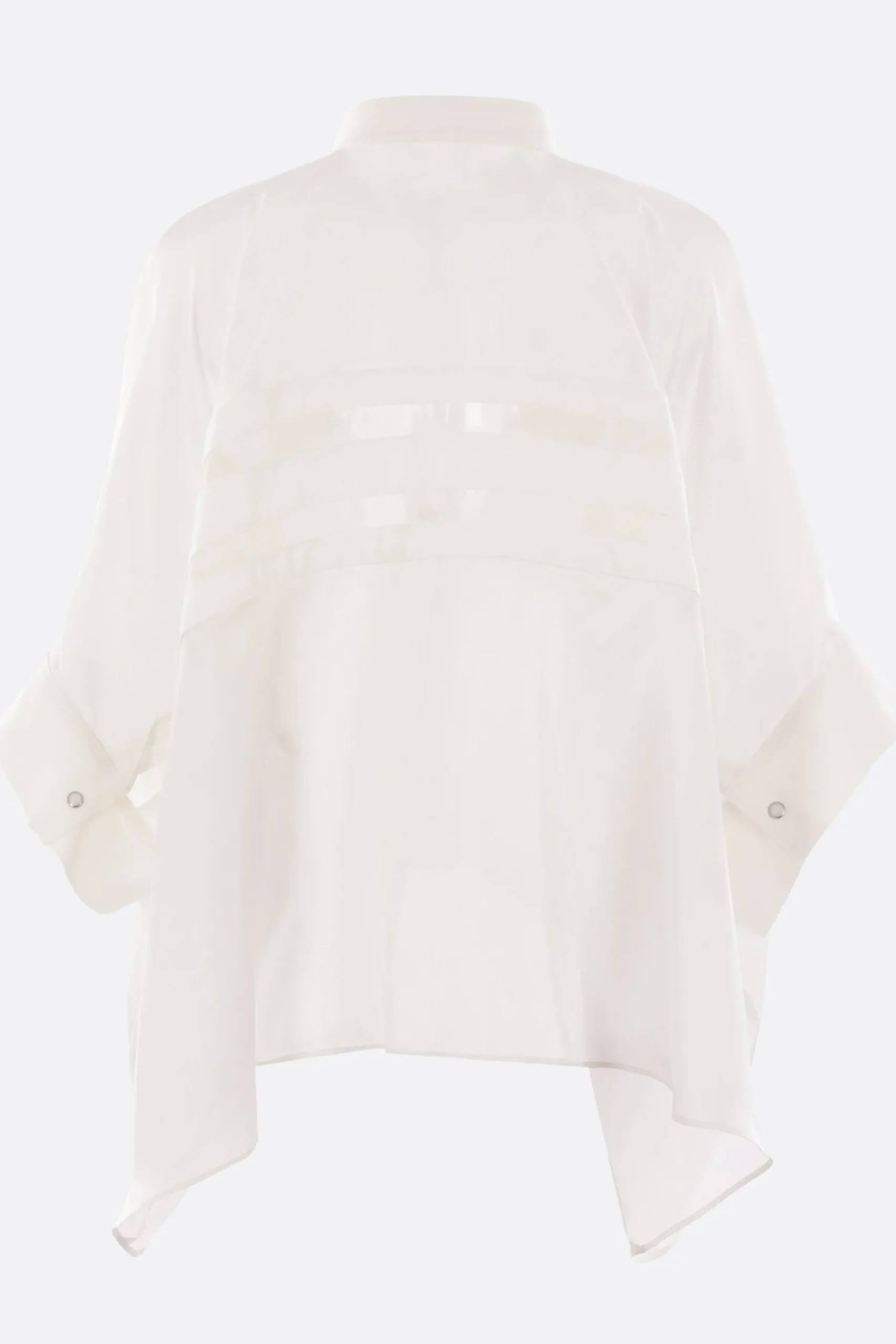 Women SACAI satin and denim oversized shirt