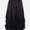 BLACK COMME des GARÇONS satin skirt with ruffles and cut-out details