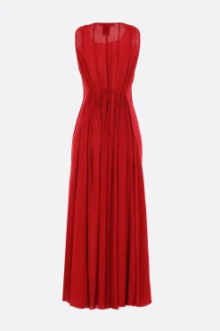 Women MARIA CALDERARA Scarlet long dress in cotton muslim