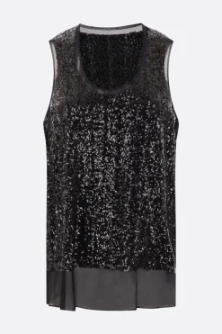 Women COMME DES GARÇONS sequinned georgette sleeveles top
