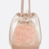Women SIMONE ROCHA Sheer Stuffed Carnation Drawstring Pocket tote bag