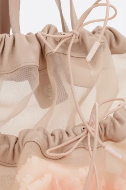 Women SIMONE ROCHA Sheer Stuffed Carnation Drawstring Pocket tote bag