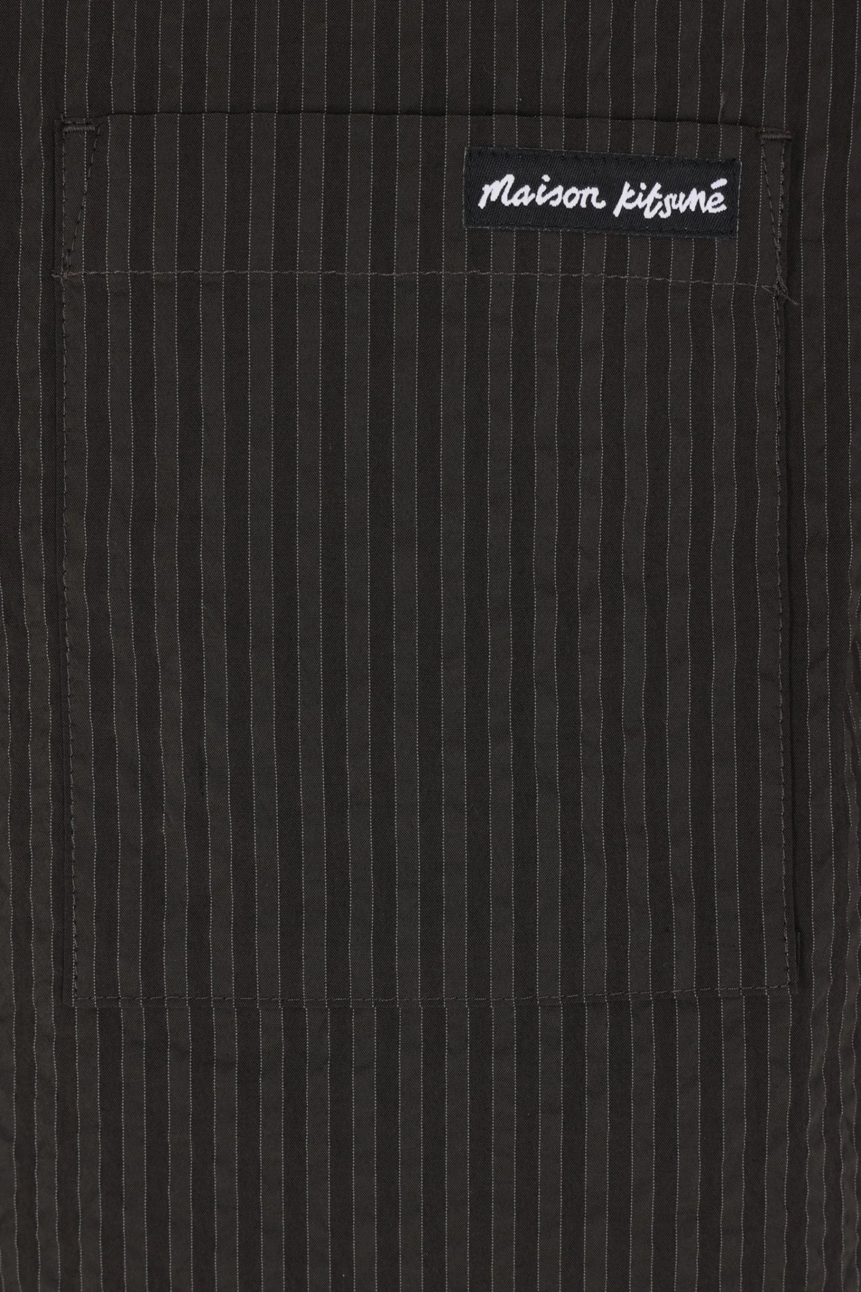 MAISON KITSUNÉ short-sleeve shirt in striped seersucker