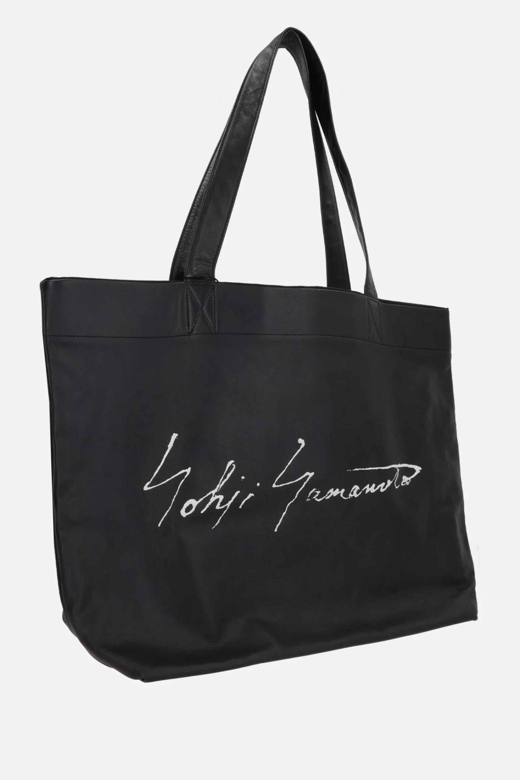 Women DISCORD YOHJI YAMAMOTO Signature large tote bag in grainy leather