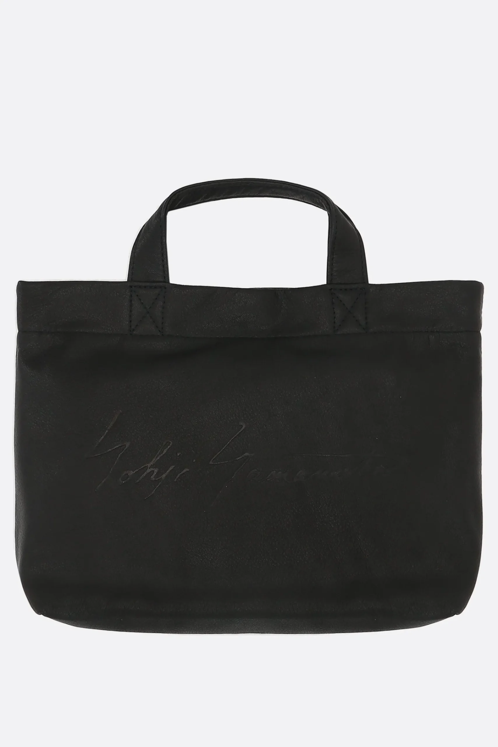 Women DISCORD YOHJI YAMAMOTO Signature mini tote bag in grainy leather