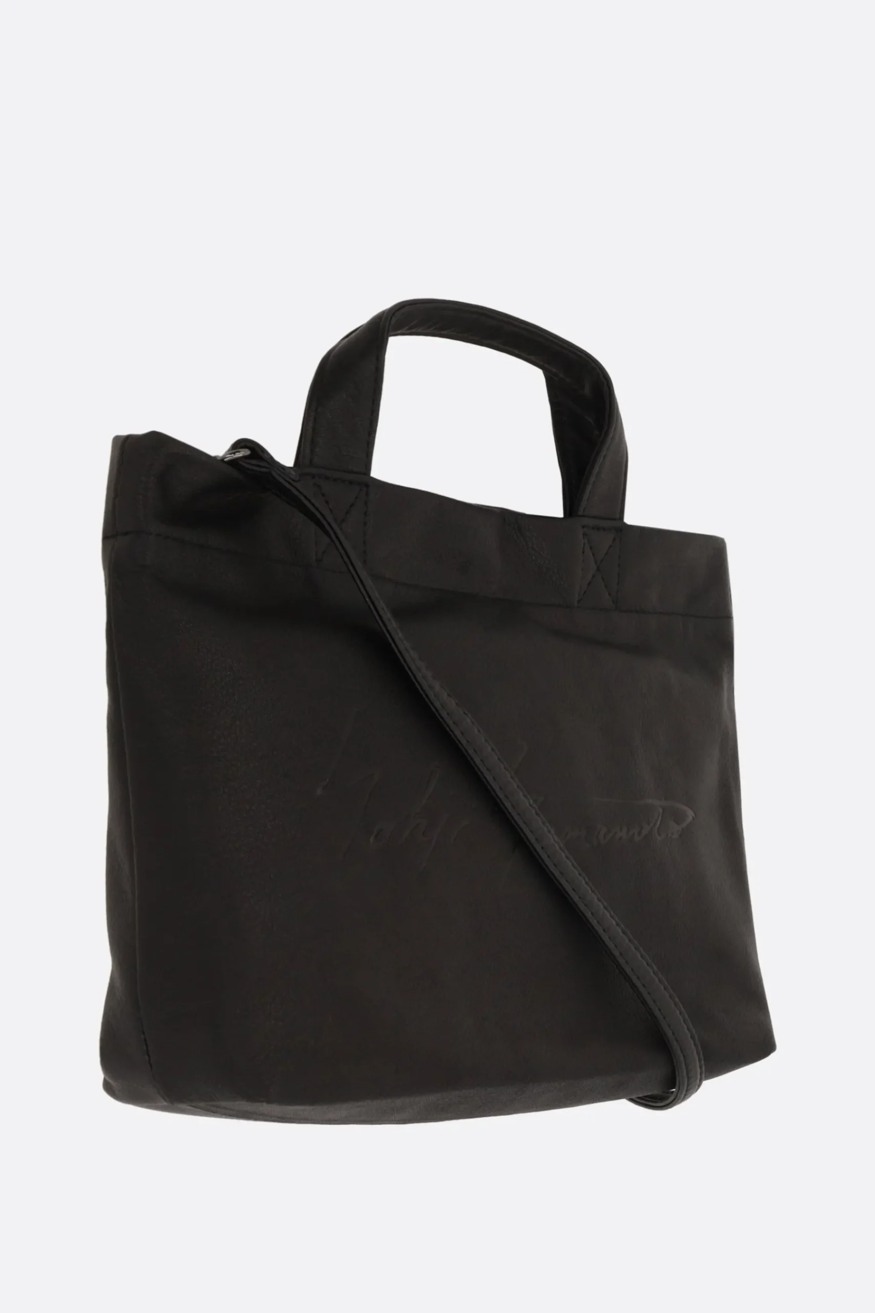 Women DISCORD YOHJI YAMAMOTO Signature mini tote bag in grainy leather