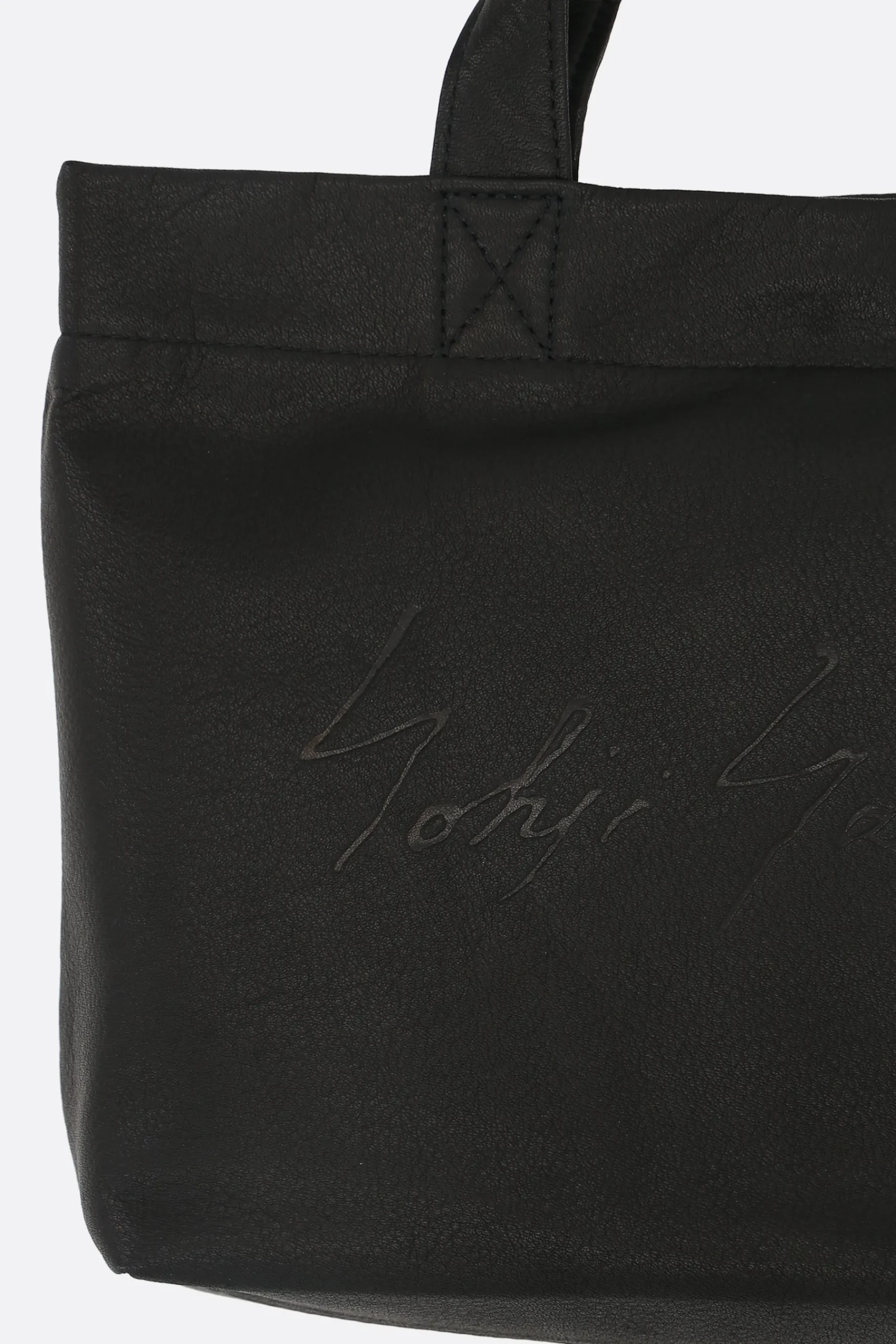 Women DISCORD YOHJI YAMAMOTO Signature mini tote bag in grainy leather