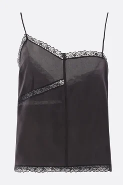 Women MM6 silk and lace top