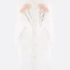 Women SIMONE ROCHA single-breasted coat in organza with flowers
