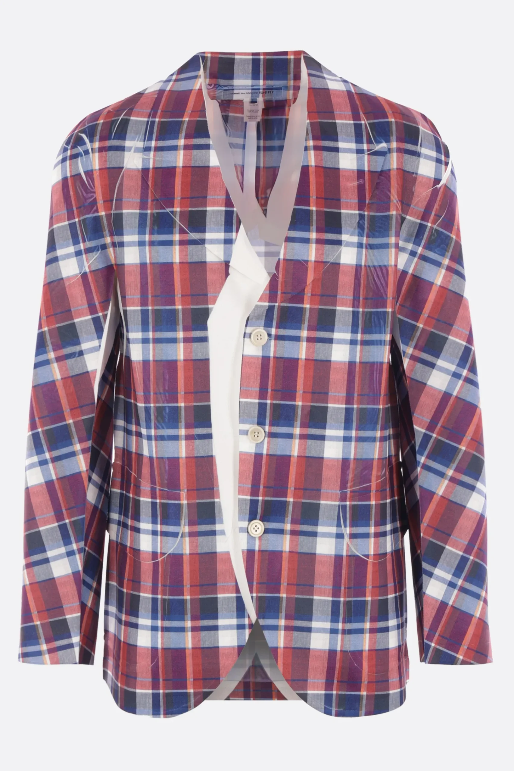 COMME DES GARÇONS SHIRT single-breasted jacket in check print twill