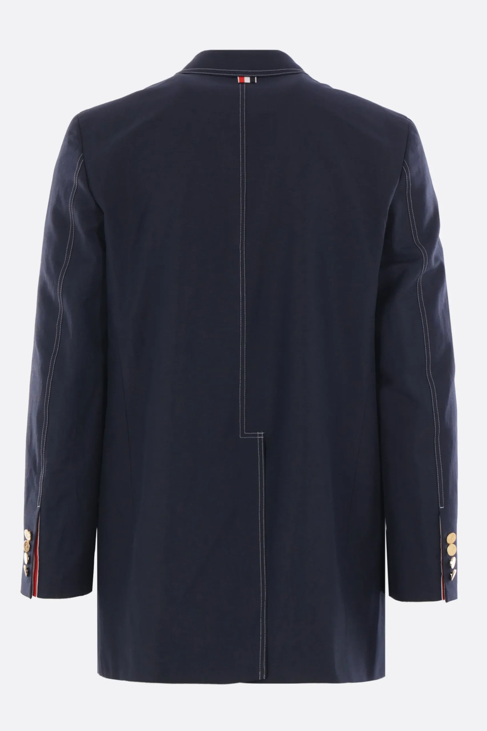 THOM BROWNE single-breasted jacket in cotton and linen
