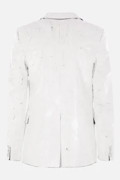 MM6 single-breasted jacket in painted wool blend