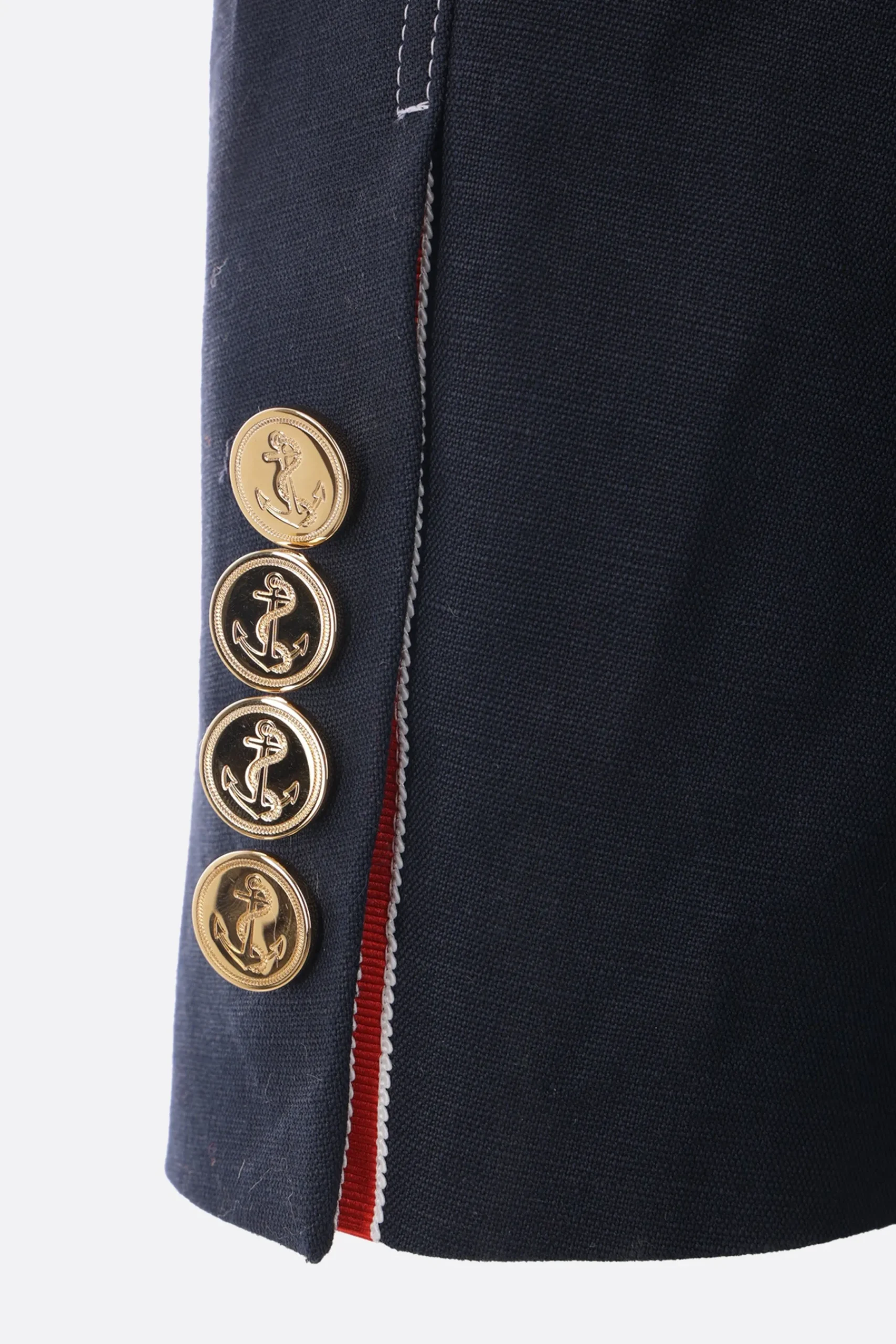 THOM BROWNE single-breasted jacket in cotton and linen