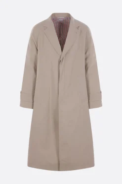THOM BROWNE single-breasted overcoat in twill