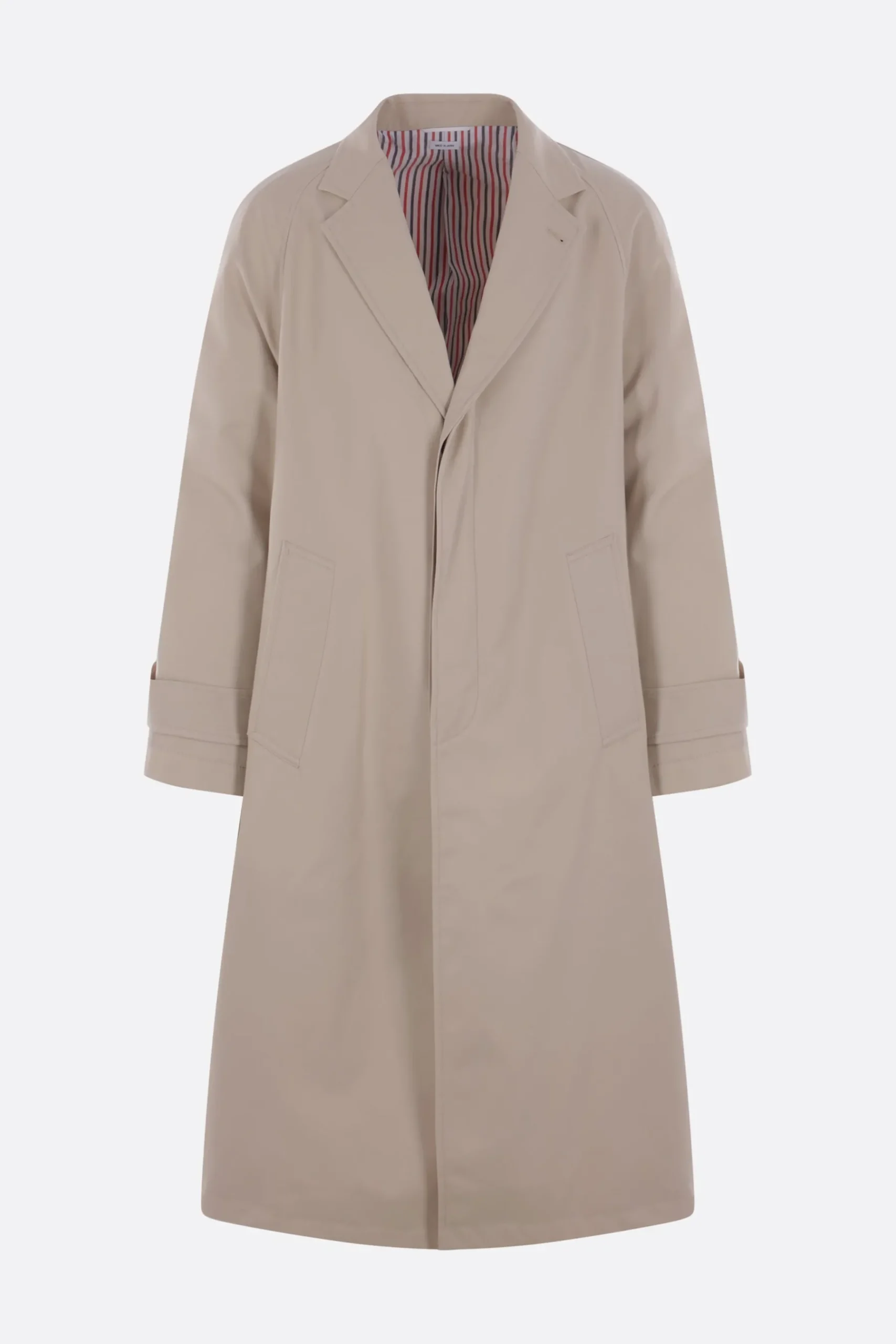 THOM BROWNE single-breasted overcoat in twill