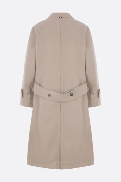 THOM BROWNE single-breasted overcoat in twill