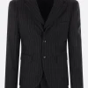 COMME DES GARÇONS HOMME PLUS single-breasted pinstripe wool jacket