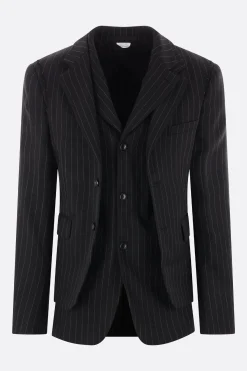 COMME DES GARÇONS HOMME PLUS single-breasted pinstripe wool jacket