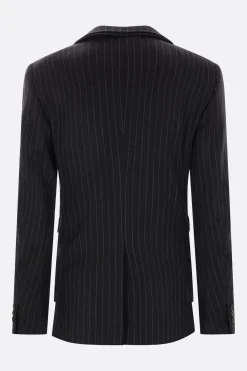 COMME DES GARÇONS HOMME PLUS single-breasted pinstripe wool jacket